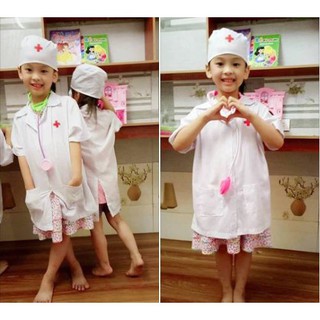 Bộ Áo Và Mũ Bác Sĩ Cho Bé Yêu Tập Làm Bác Sĩ 1-12 tuổi (Loại 1 chất dày mềm đẹp)