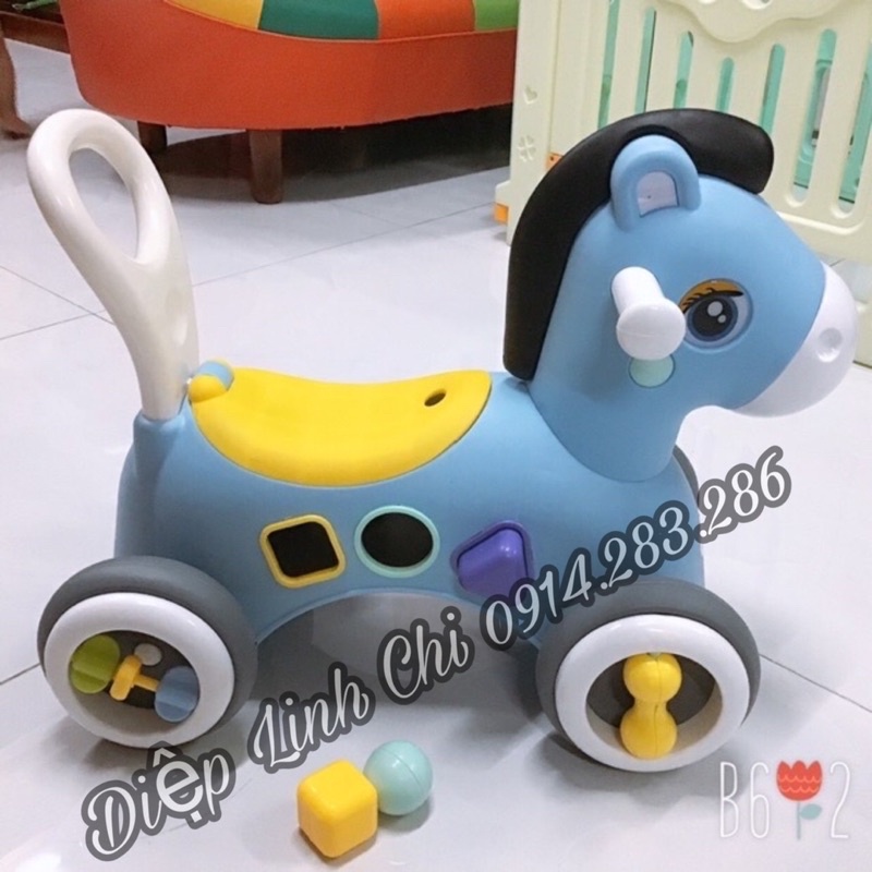 Xe ngựa chòi chân kèm xe tập đi cho bé đa năng