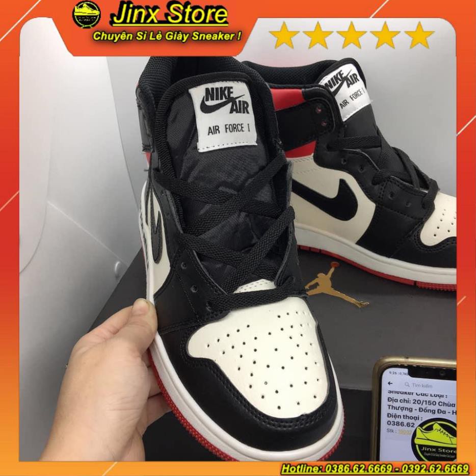 Giày thể thao sneaker JD hàng siêu câp đỏ đen cao cổ hight full size nam nữ da bò đôt không cháy | BigBuy360 - bigbuy360.vn