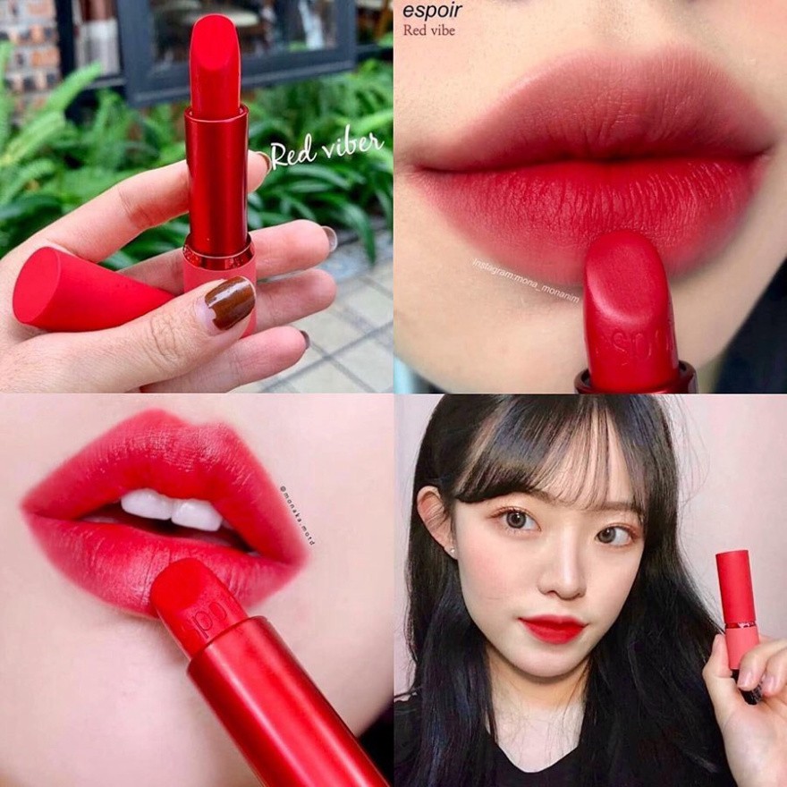 [Chính Hãng] Son LÌ Espoir Red Vibe RD202 Màu Đỏ Tươi Ánh Hồng