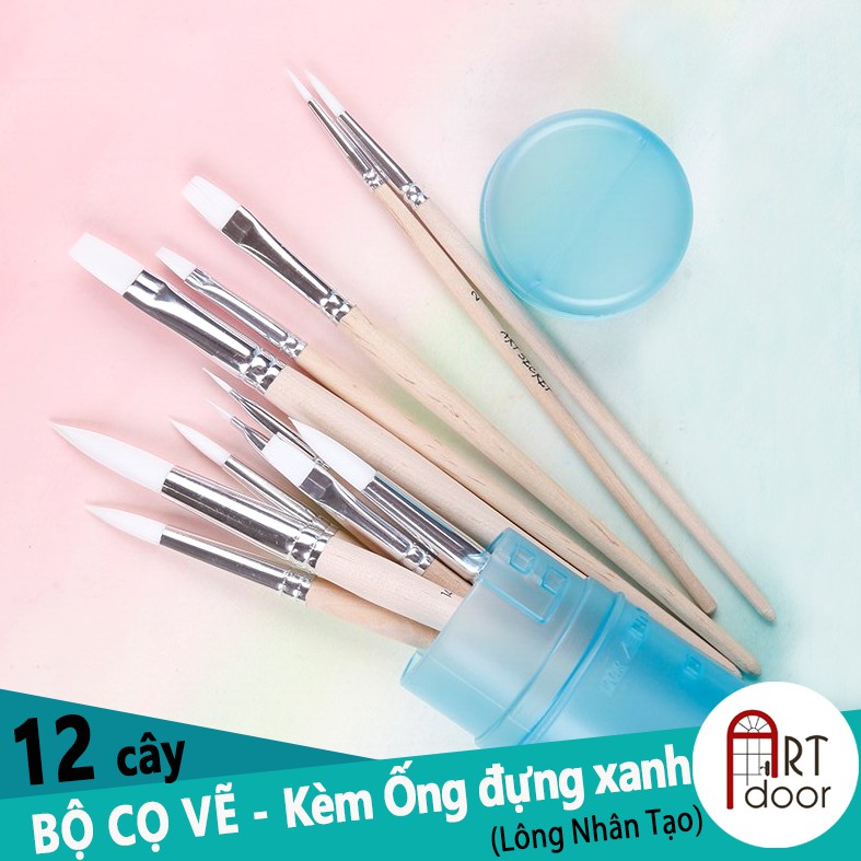 [ARTDOOR] Bộ cọ vẽ màu nước ART SECRET 12 cây (kèm ống xanh)