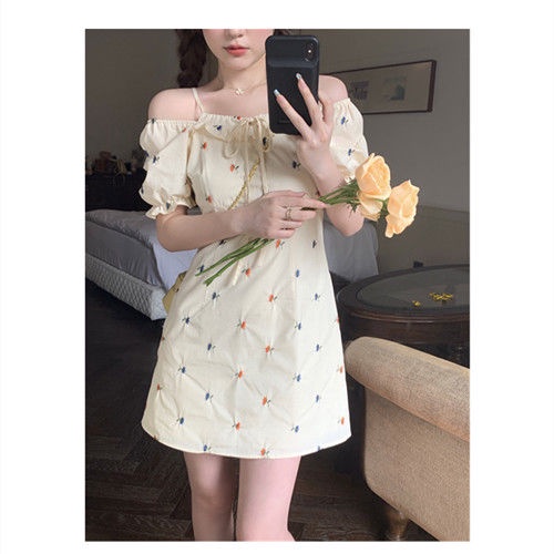 COZOK Đầm Hoa Ngắn Tay Thời Trang Xinh Xắn Dành Cho Nữ