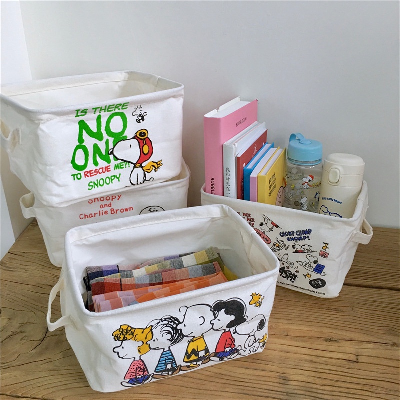 Giỏ Đựng Đồ Bằng Vải Chống Nước In Hình Hoạt Hình Có Thể Gấp Gọn Tiện Dụng