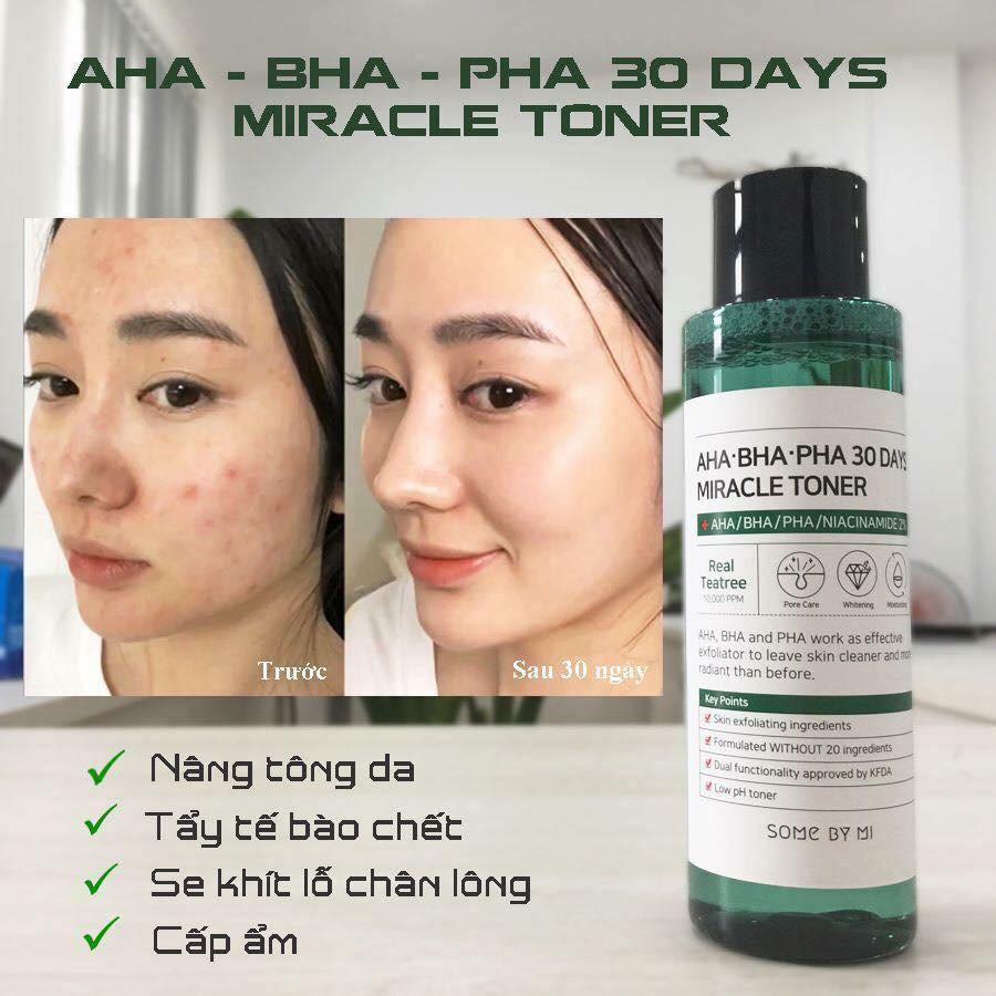 Nước hoa hồng Some By Mi AHA-BHA-PHA 30 Days Miracle Toner cho da mụn