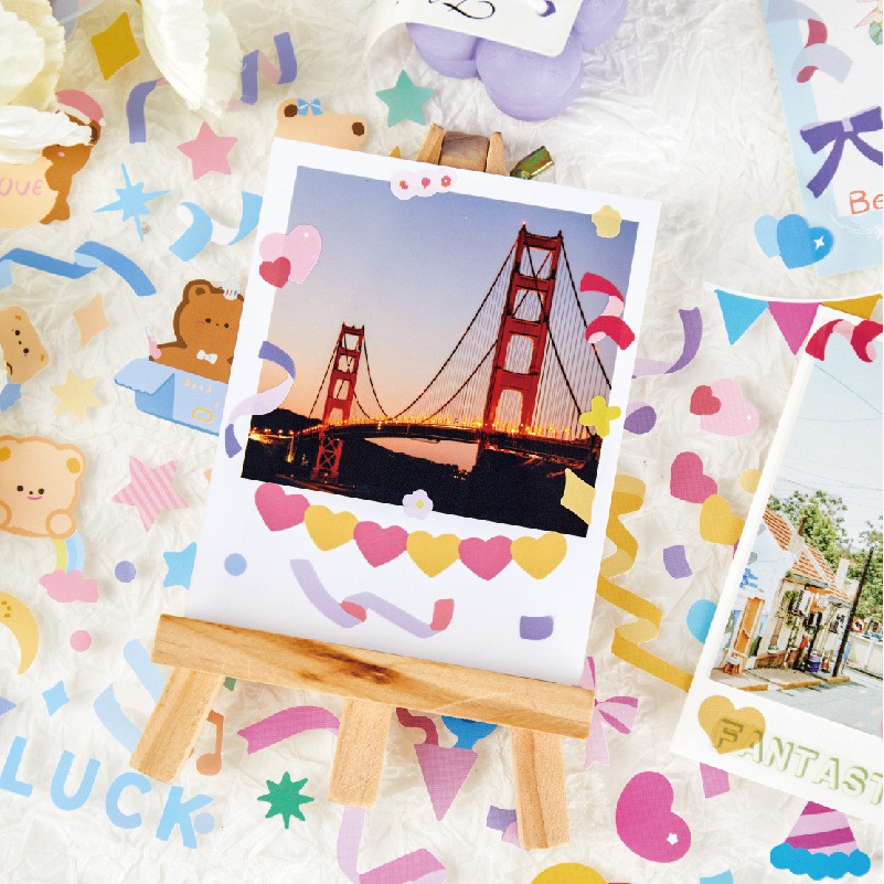 Sticker Cute Confetti  💖 Hình Dán Ribbon Hologram LOVE SPRING Trang Trí Sổ Polcos Polaroid Bullet Journal BTS BlackPink