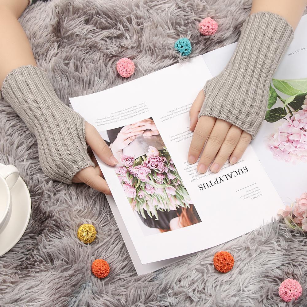 Găng Tay Len Dài Co Giãn Mềm Mại Dày Dặn Ấm Áp
