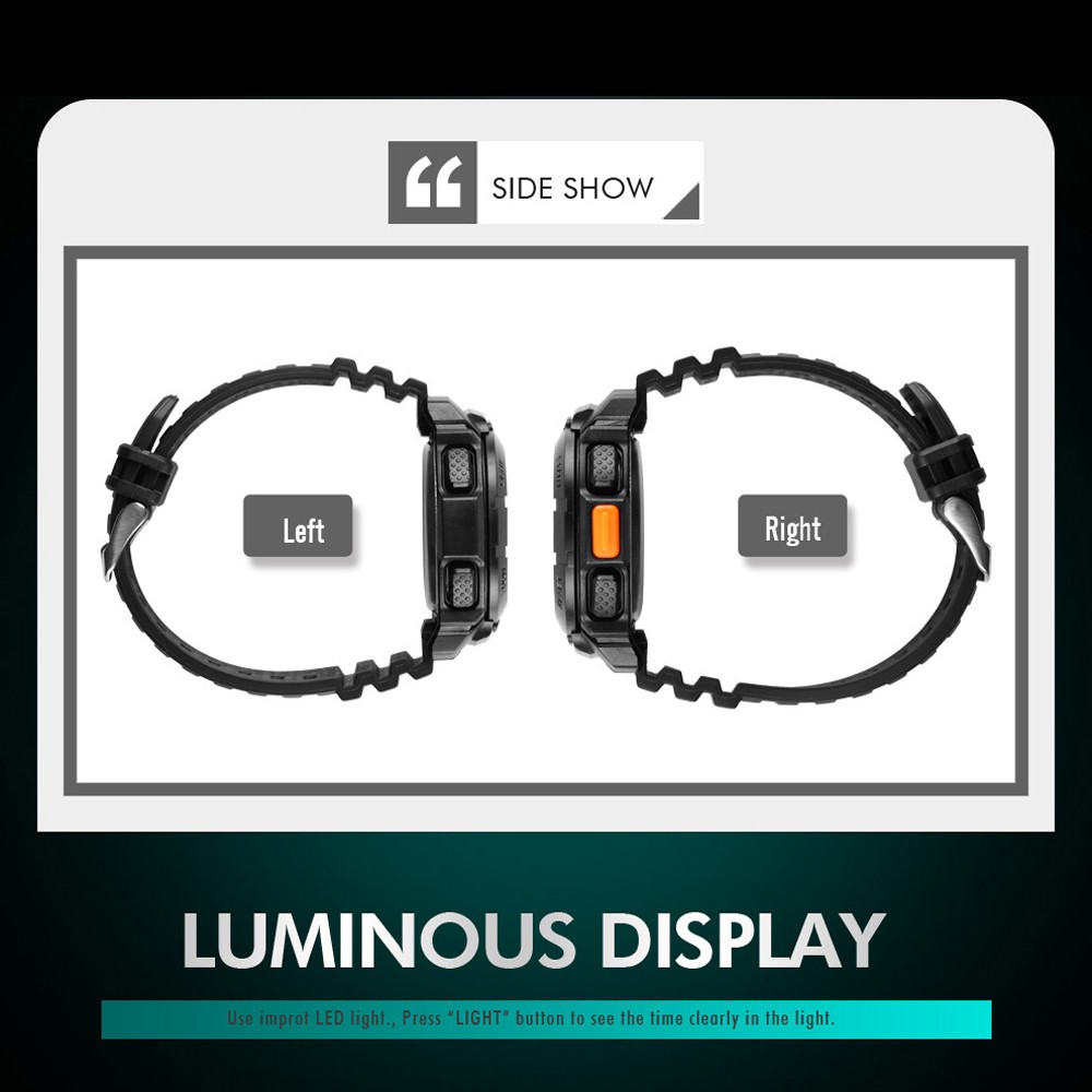 Đồng Hồ Điện Tử Thể Thao SMAEL 1657 Họa Tiết Rằn Ri Chống Nước 50M Cho Nam