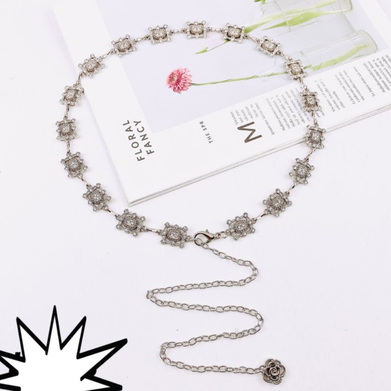 Dây nịt xích xoàn nữ ( Đai váy ) 🌸 Được thiết kế đính xoàn nguyên dây mang lại vẻ đẹp sang trọng 🌸