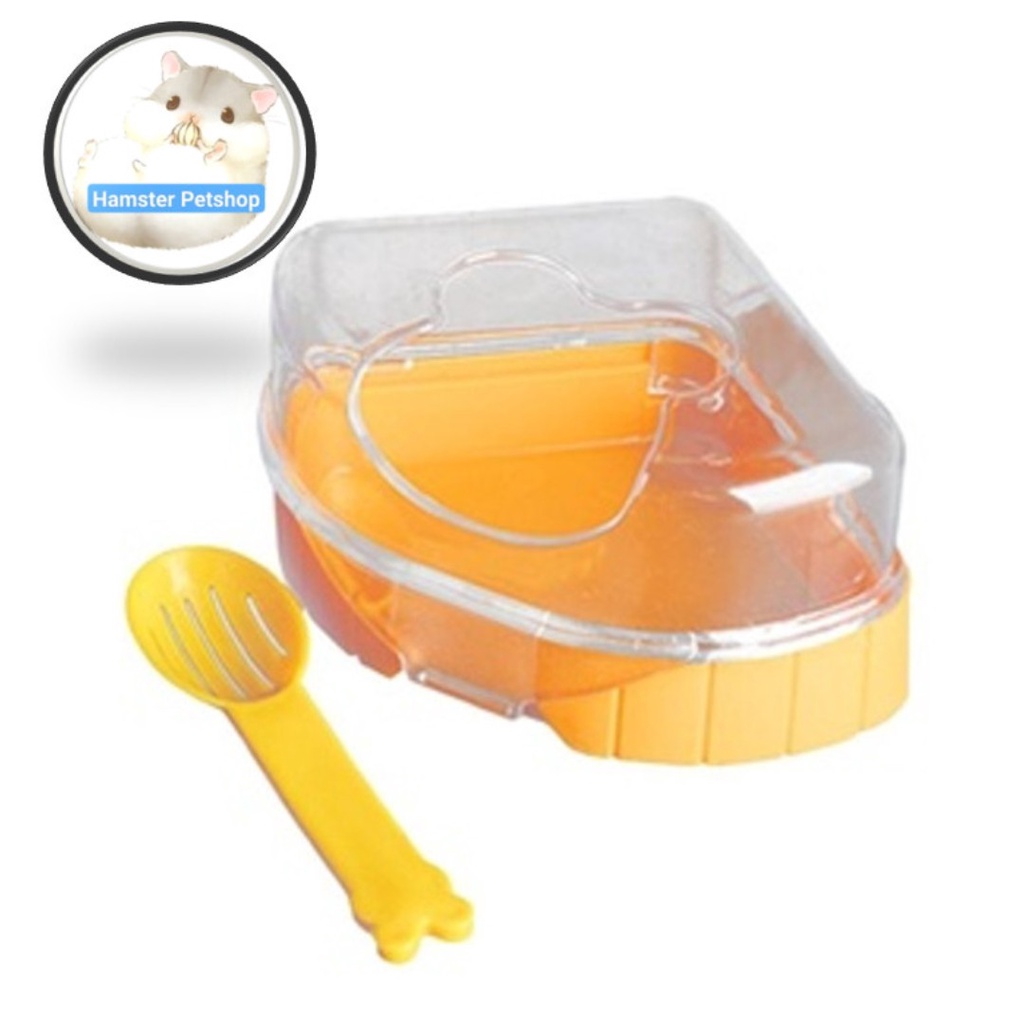 Nhà tắm cho hamster (to, dùng được cho bear, ww, robo, camp) 9 x 9 x 8 cm có bao gồm thìa xúc cát