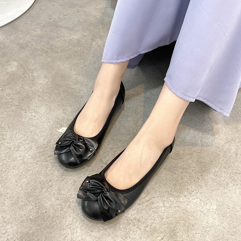 Giày big size nữ búp bê đế bệt size 40 41 42 43 mũi tròn da mềm giá rẻ