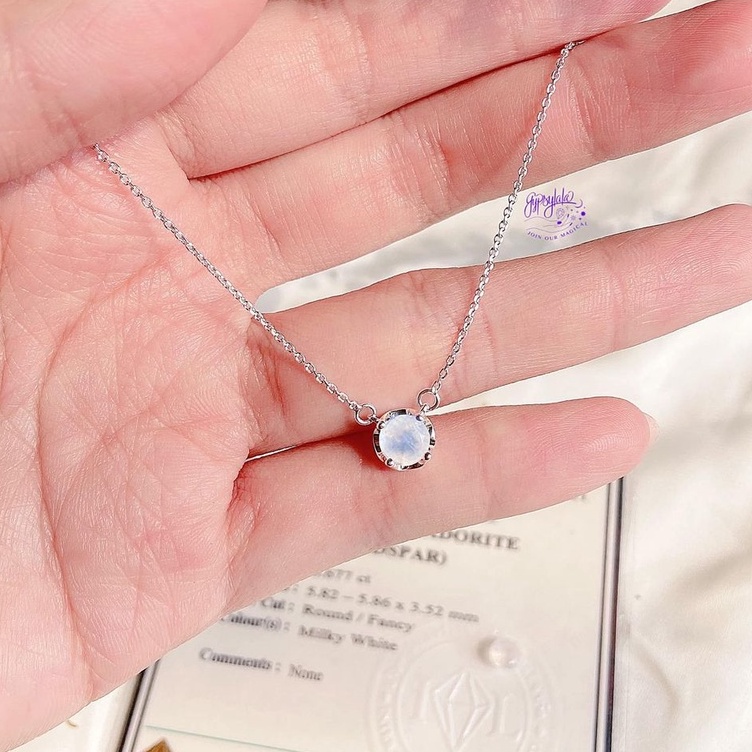 Dây Chuyền Bạc Một Viên Đá Ánh Trăng SP001793 Gypsy.lala