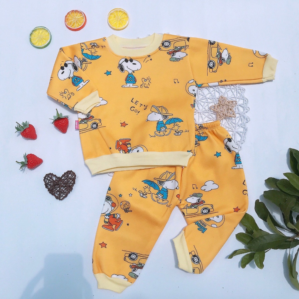 Bộ nỉ bông cho bé trai, bé gái. Set bộ quần áo thu đông trẻ em từ 1 đến 8 tuổi