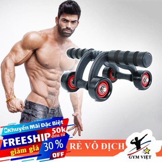 🎁 Con lăn tập cơ bụng 4 bánh ❤️ FREE SHIP ❤️  Máy tập bụng hiệu quả tại nhà [ HOT ]