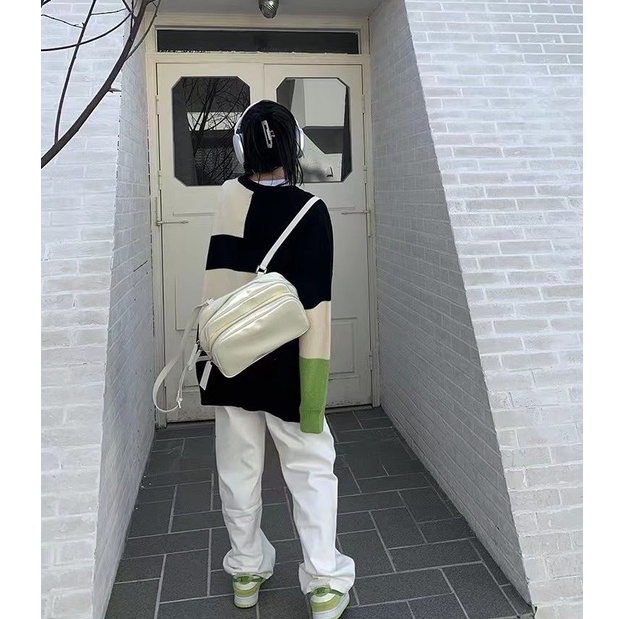 Áo sweater Dệt Kim Cổ Tròn Dáng Rộng Màu Sắc Ngọt Ngào Phong Cách Hàn Quốc Thời Trang Mùa Thu Cho Nữ