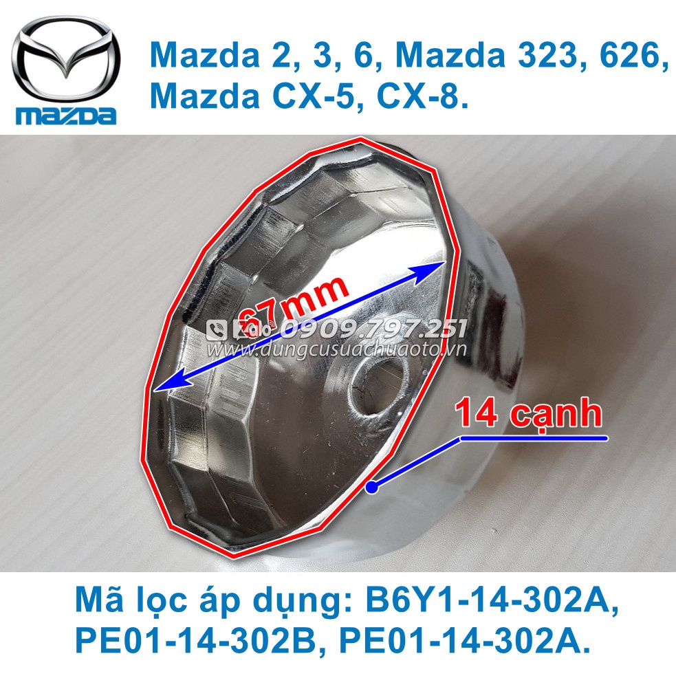 Cảo mở lọc nhớt xe Kia Morning, Hyundai i10, Mitsubishi Xpander, Mazda 3, Suzuki XL7