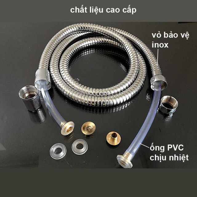 Dây vòi sen tắm, dây vòi xịt nhà vệ sinh cao cấp chịu áp lực cao, dài 120-150cm phù hợp với mọi loại sen vòi xịt