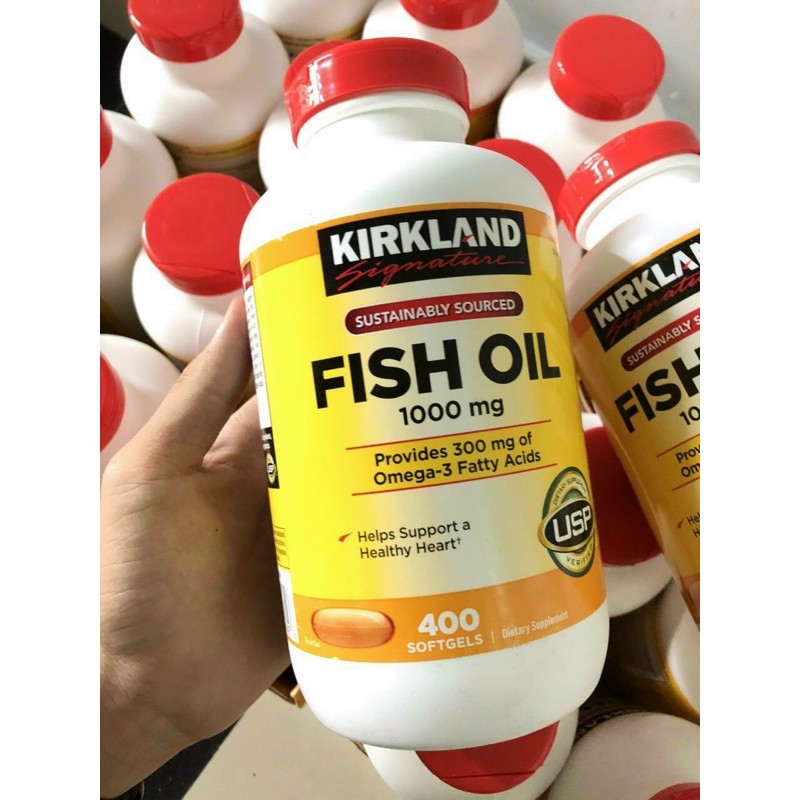 [DATE 8/2023] Viên uống Dầu Cá Kirkland Fish Oil 1000Mg 400 viên của Mỹ