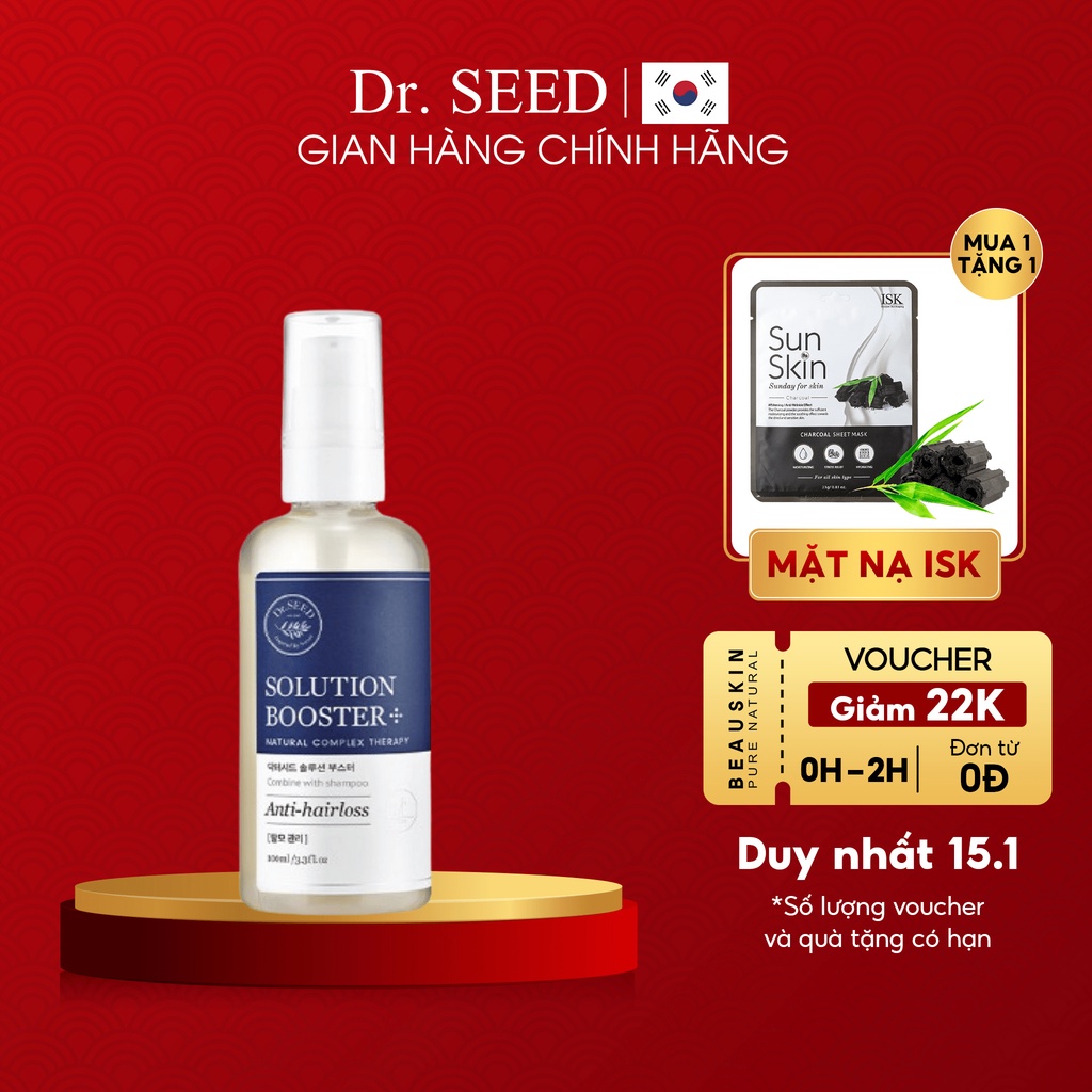 Serum Dưỡng Tóc DR. SEED Solution Booster Anti-Hairloss Giảm Các Triệu Chứng Rụng Tóc, Tăng Đề Kháng Cho Tóc 100ml