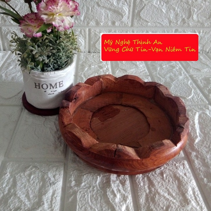 Kỷ tròn-Đôn tròn không chân-Đế bát hương (đồ thờ gỗ, kê bát hương) cao 6cm