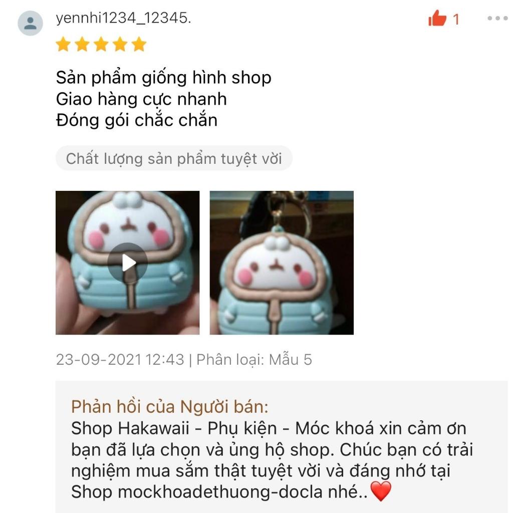 Móc khóa bé Molang nhiều màu, móc khóa cặp đôi, dùng làm móc khóa treo túi xách, balo