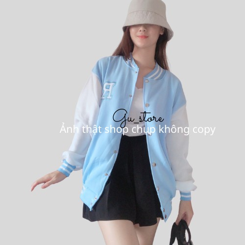 Áo Bomber cúc bấm phong cách Unisex Ảnh Thật 100%