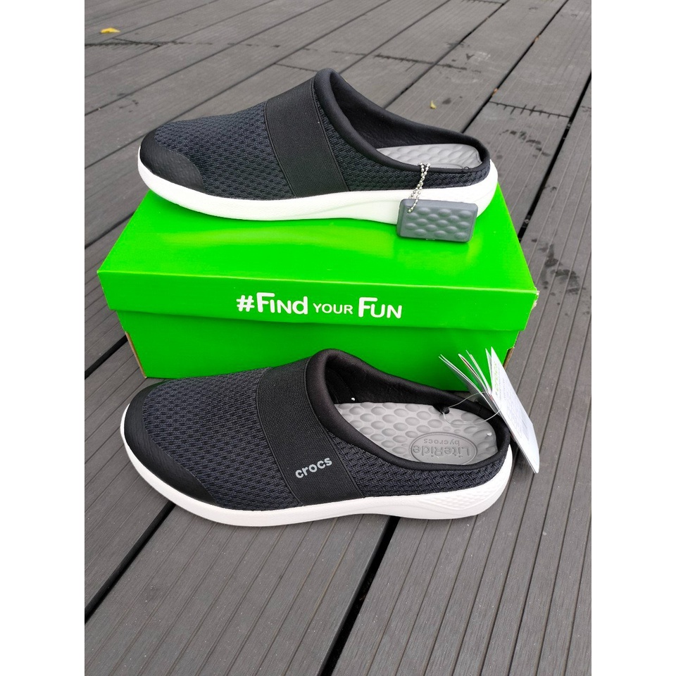 Giày Lười Literide Mesh Mule đen ghi êm nhẹ cho nam