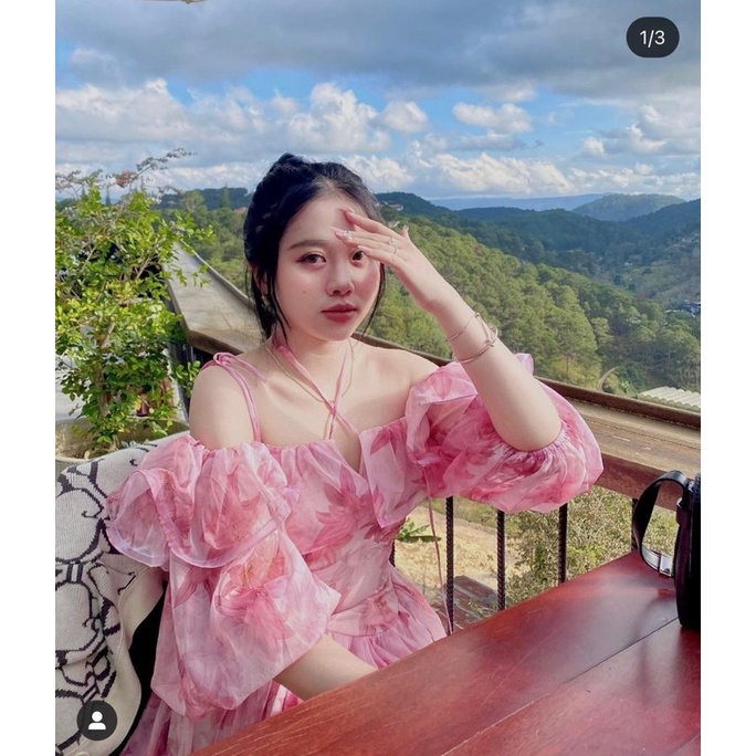 ĐẦM HOA VÀNG BÈO RỚT VAI✨ ( có sẵn )