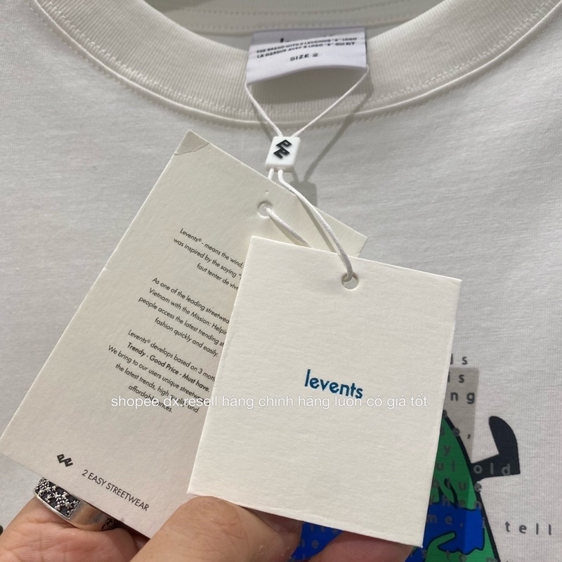 Áo Thun LEVENTS EARTH tee White/Purple Hàng Chính Hãng