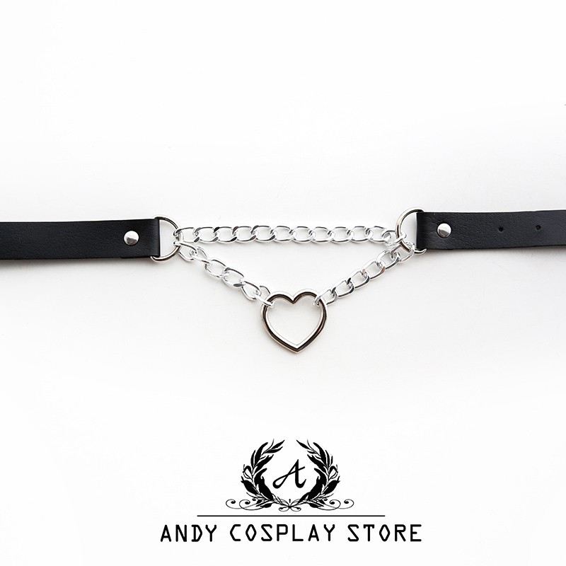 [CÓ SẴN] Vòng cổ choker xích trái tim rỗng