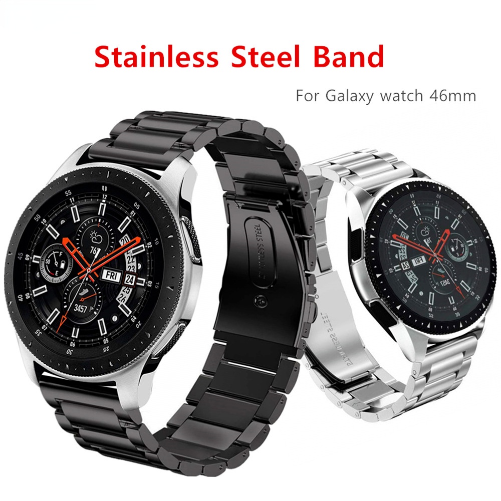Dây Đeo Inox Màu Đen/Bạc 46mm Cho Đồng Hồ Thông Minh Samsung Galaxy watch4 Gear S3 Frontier Huawei watch GT watch S 3 Classic 46 mm