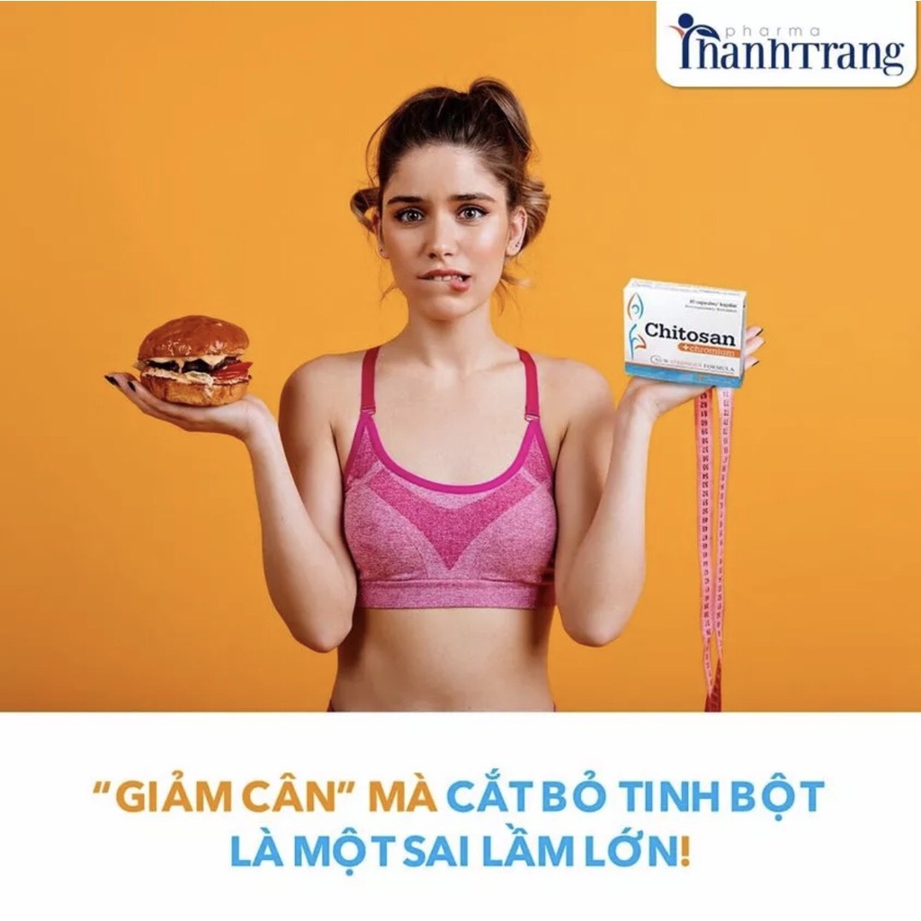 Giảm cân mỡ bụng hiệu quả an toàn CHITOSAN CROM 30 viên nhập khẩu Ba Lan