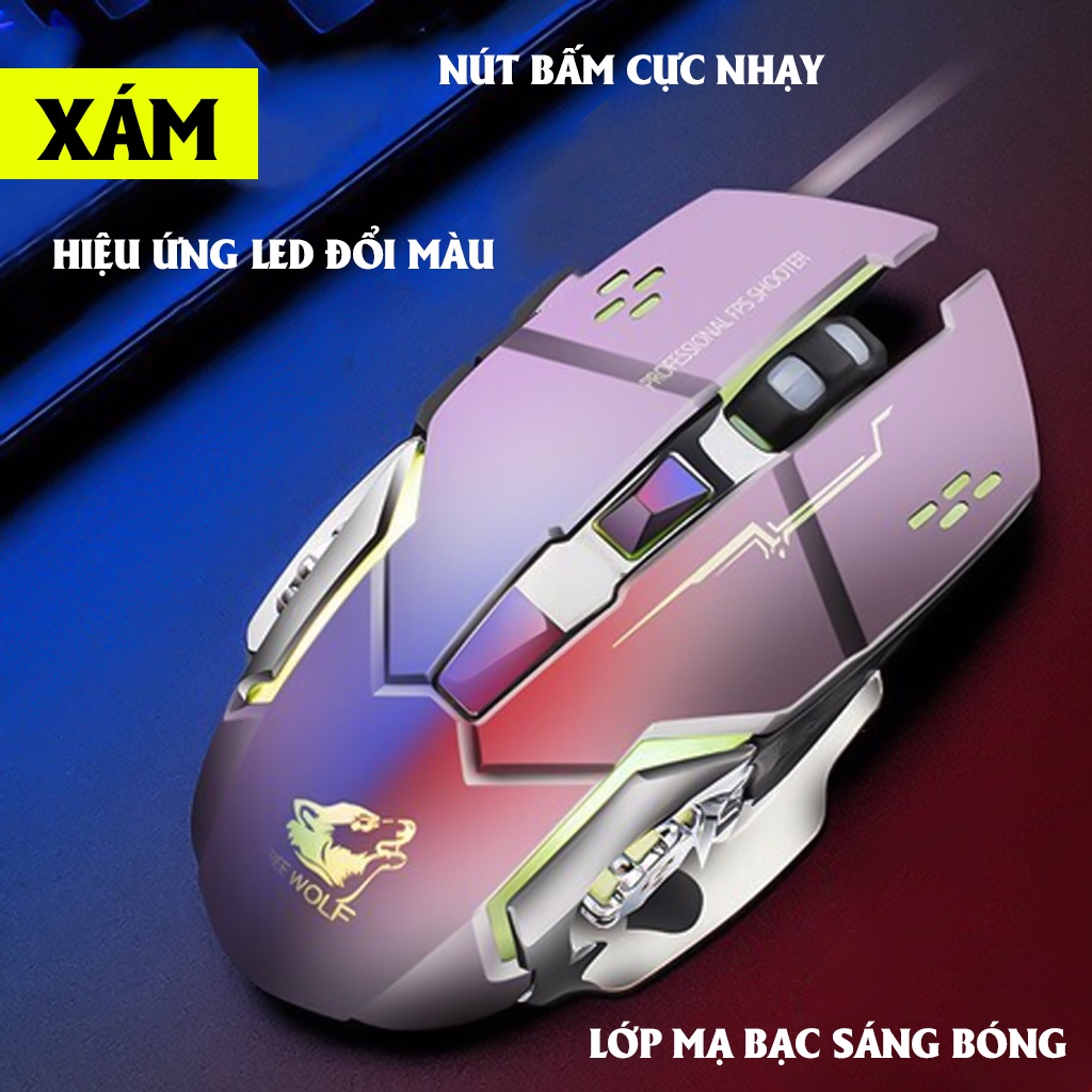 Chuột chuyên game 6D - LED 7 màu FREE WOLF -dc2220