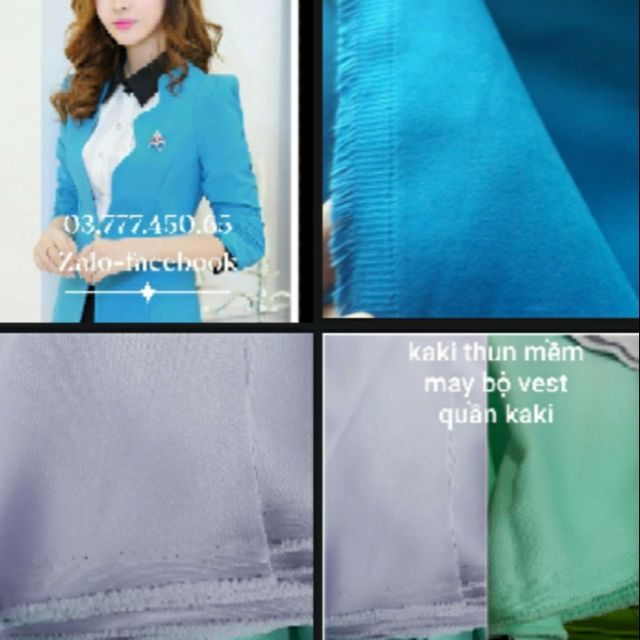 Vải Kaki thun may bộ vest