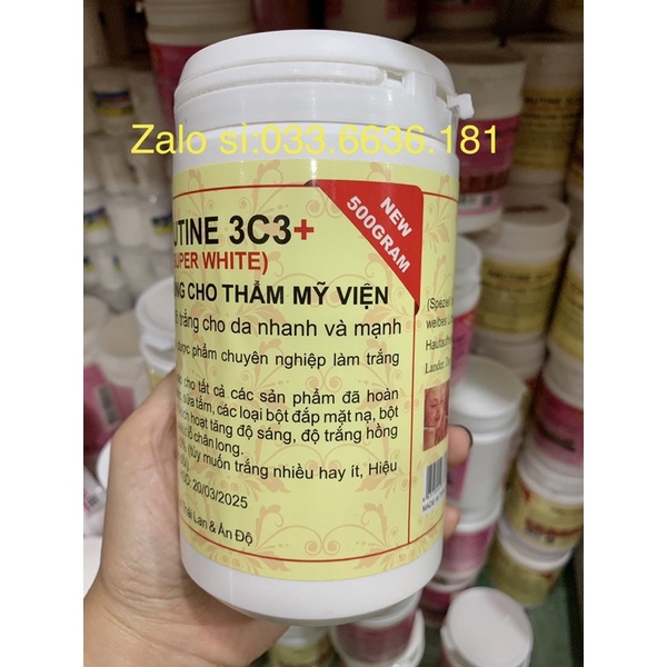 [hủ lớn 500g] kem kích trắng 3c3 + super white phiên bản mới hủ 500g (check được hàng chuẩn ) hủ lẻ