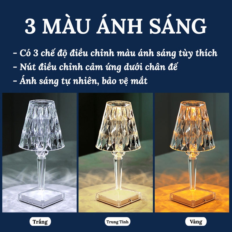 Đèn Ngủ Pha Lê Để Bàn Sang Trọng Phong Cách Châu Âu (HÌNH Ô DÙ VERSION 1) SONHOUSE