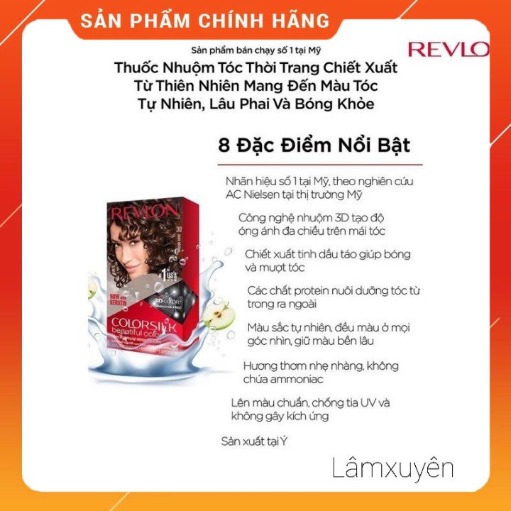 Nhuộm REVLON Colorsilk 60ML  Lên màu tóc nhanh, giữ màu lâu phai, giàu dưỡng chất