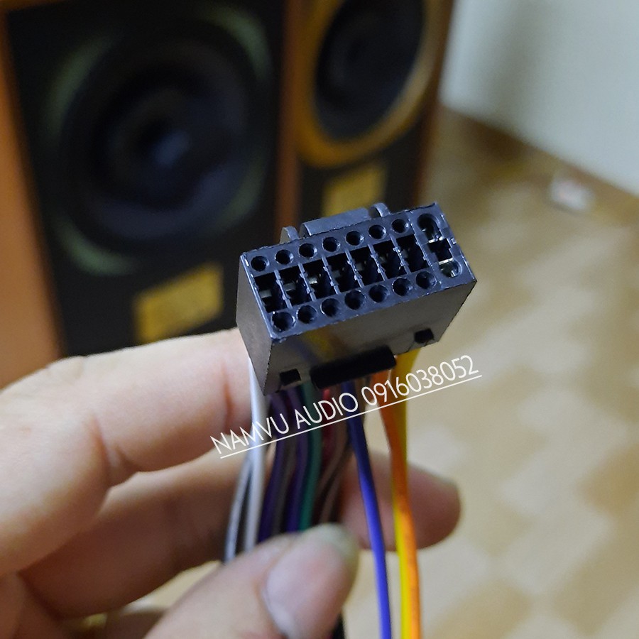 Dây cáp Nguồn và Loa 16 PIN kết nối đầu nghe nhạc ô tô Android, JVC