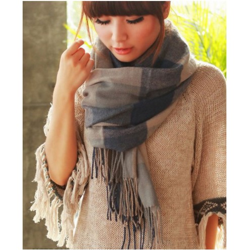 khăn choàng kẻ sọc caro lớn