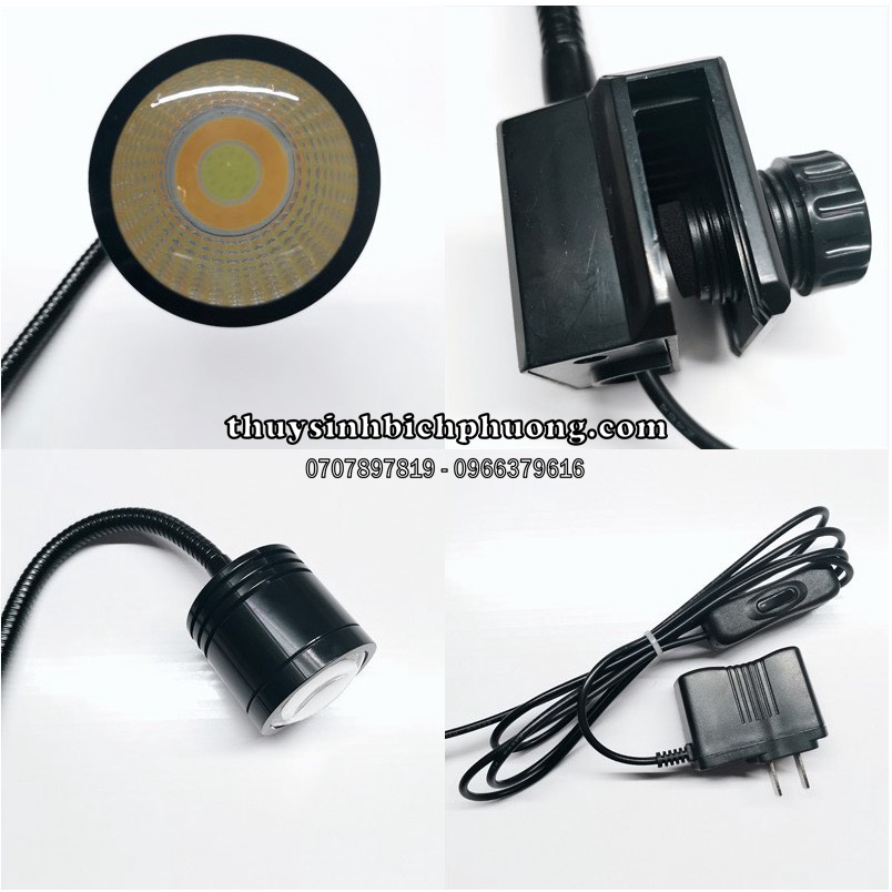 ĐÈN LED RỌI 7W 3 CHẾ ĐỘ ( VÀNG-TRẮNG-VÀNG NHẠT)-  DÙNG CHO HỒ THUỶ SINH, BIOTOP, HỒ BÁN CẠN...