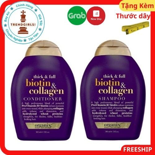 [mùi rất sang] Cặp Dầu Gội Xả Biotin And Collagen USA, 385ml giúp làm sạch tóc và bổ sung các dưỡng chất để bảo vệ tóc