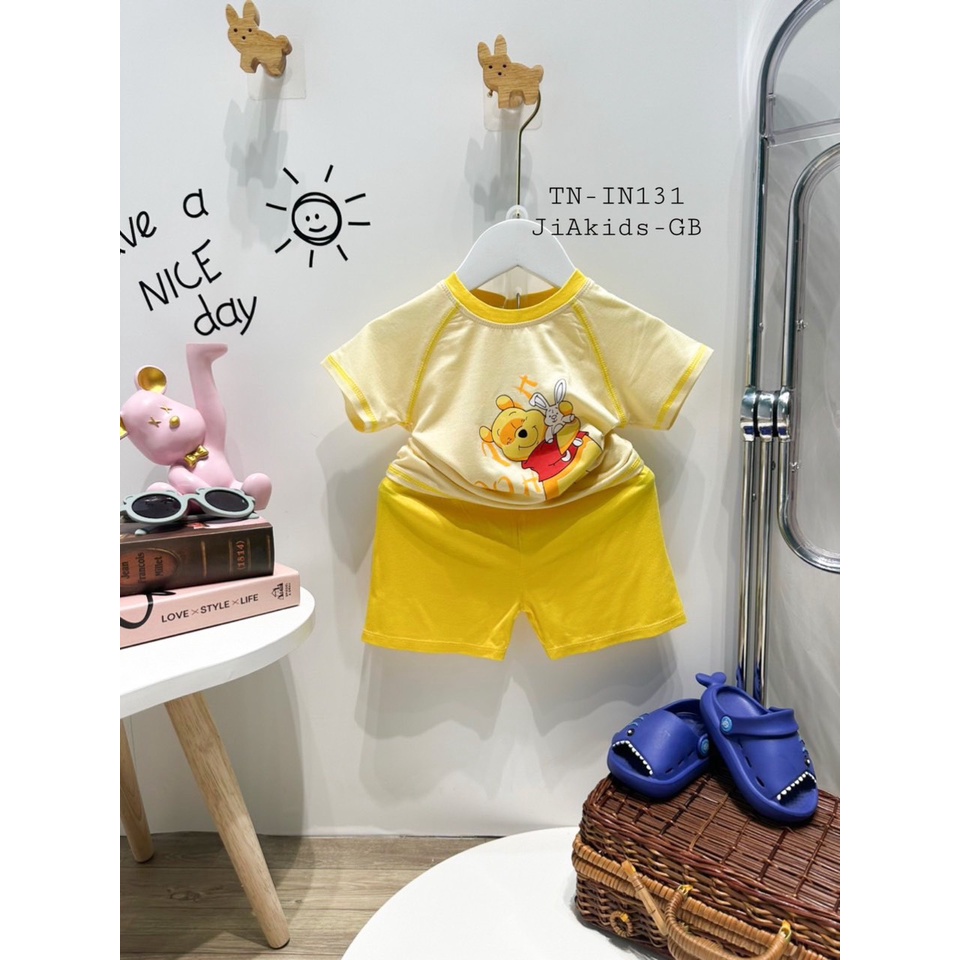 Bộ Cộc Tay THUN LẠNH MINKY MOM Chạy Viền Chỉ In Hình Nhân Vật Hoạt Hình Cho Bé TN-IN131