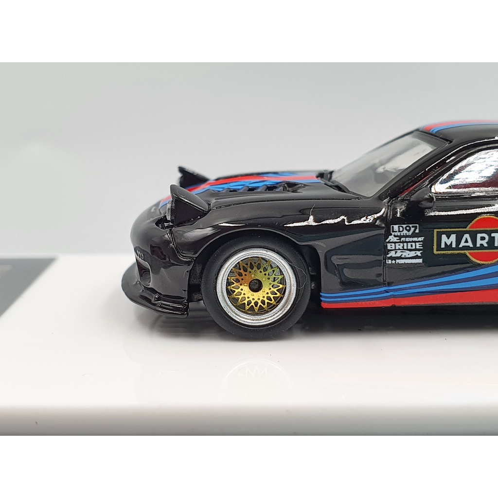 Xe Mô Hình Mazda RX-7 Tỉ lệ 1:64 Hãng sản xuất Time Micro ( Martini Đen )