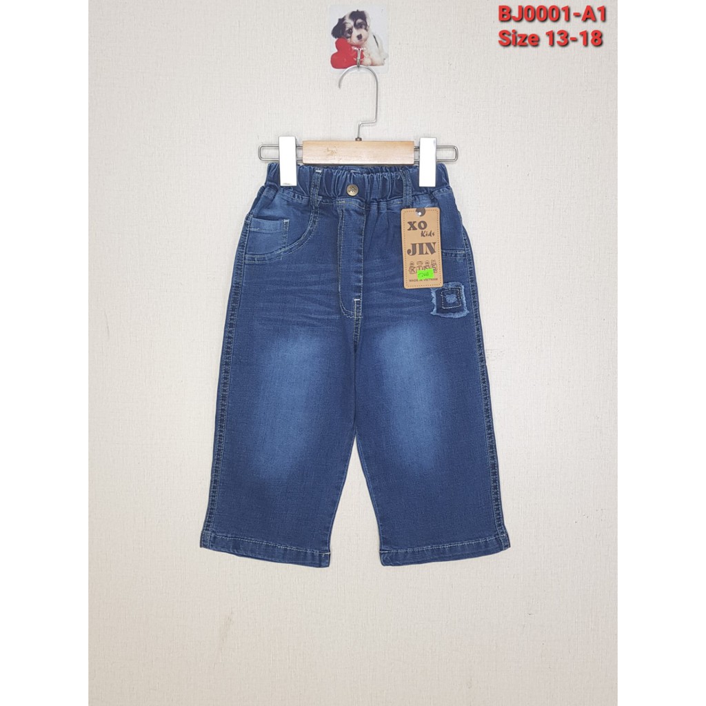 BJ0001-A1 - Quần Jean nam lửng , co giãn , màu xanh đậm , size to 13t-18t , ri6 - Hàng Made In Vietnam