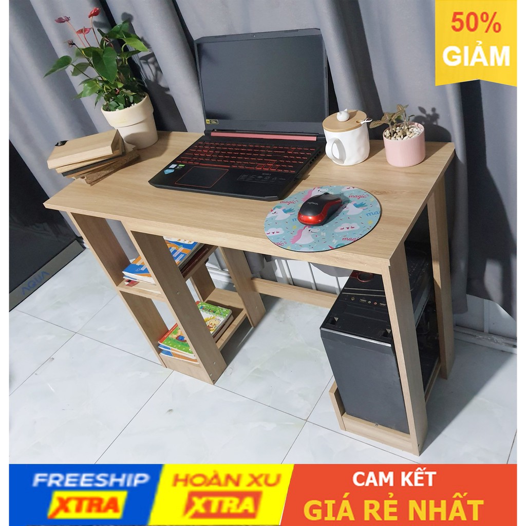 Bàn làm việc, học tập gỗ CN phủ melamine 90x40cm, full phụ kiện siêu đẹp | WebRaoVat - webraovat.net.vn