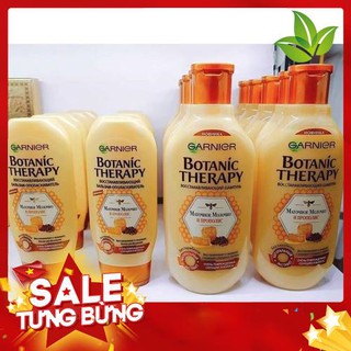 Cặp dầu gội xả GARNIER Nga 400ml + 200ml (chiết xuất Keo Ong & Sữa Ong Chúa-Botanic Therapy)