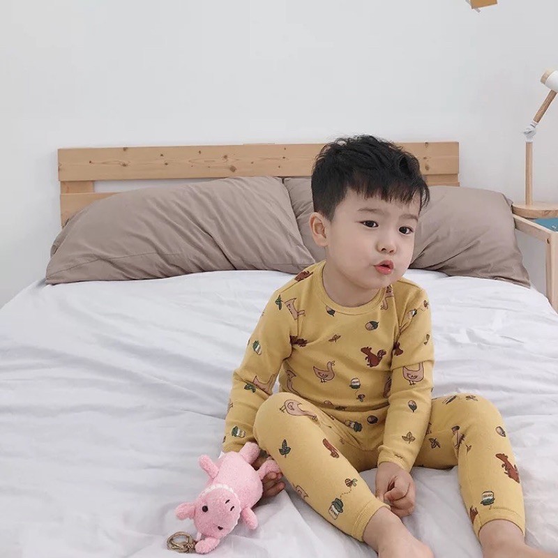 bộ cotton hoạ tiết bé trai gái 8/15 mẫu