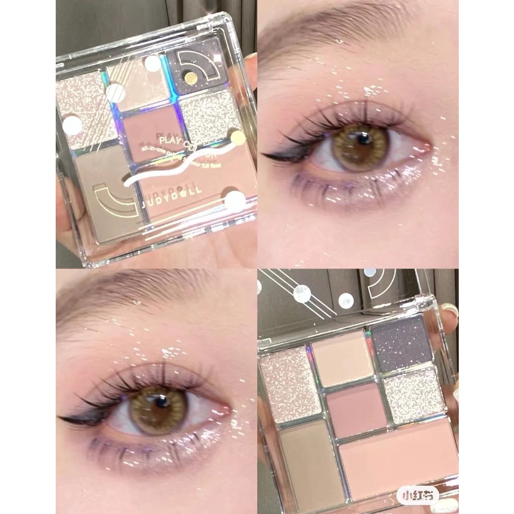 JUDYDOLL Bảng phấn mắt màu nude mờ ánh kim trang điểm lấp lánh lung linh tuyệt đẹp eyeshadow palette