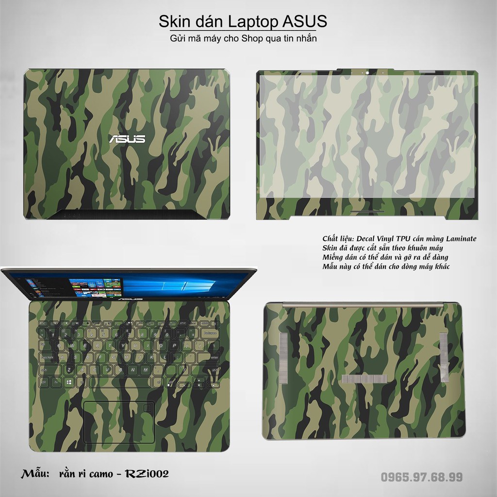 Skin dán Laptop Asus in hình rằn ri (inbox mã máy cho Shop)