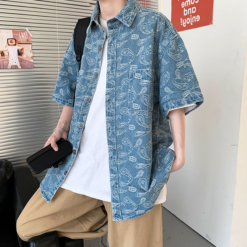 Áo Sơ Mi Nam Tay Ngắn Họa Tiết Hoa Thời Trang Hàn Quốc | BigBuy360 - bigbuy360.vn
