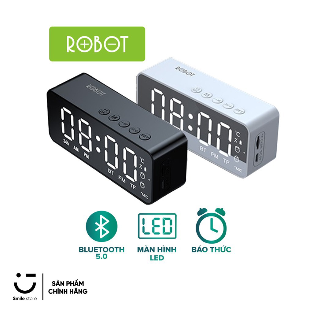 Loa Bluetooth 5.0 ROBOT RB150 Màn Hình LED Kiêm Đồng Hồ Báo Thức Hỗ Trợ Cổng AUX Thẻ Nhớ